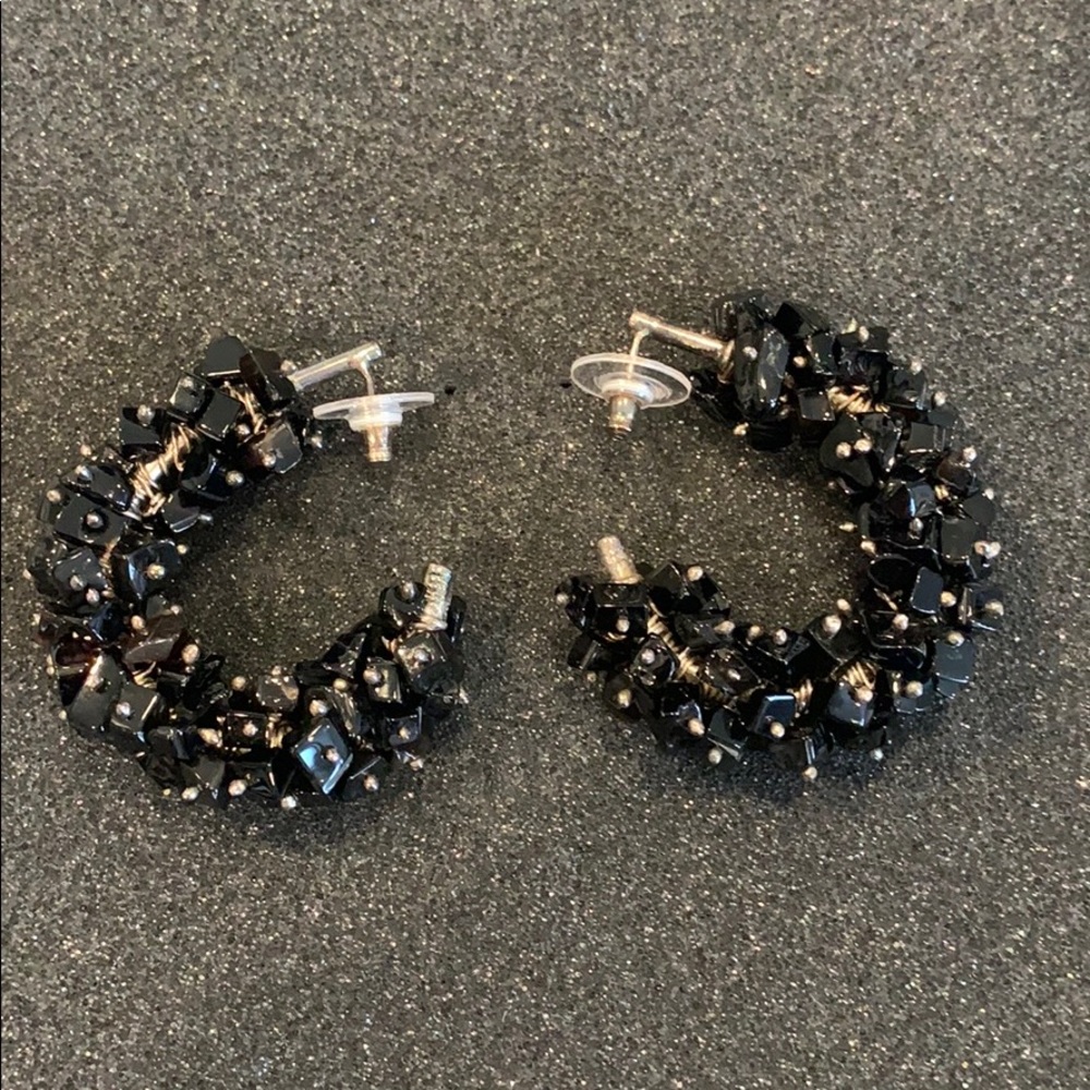 Amy Kahn Russell Gem Beaded Hoop Earrings